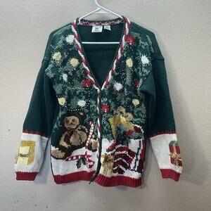 Vintage Maggie Lawrence Holiday Christmas Ugly Sweater Womens SZ S Chunky Knit